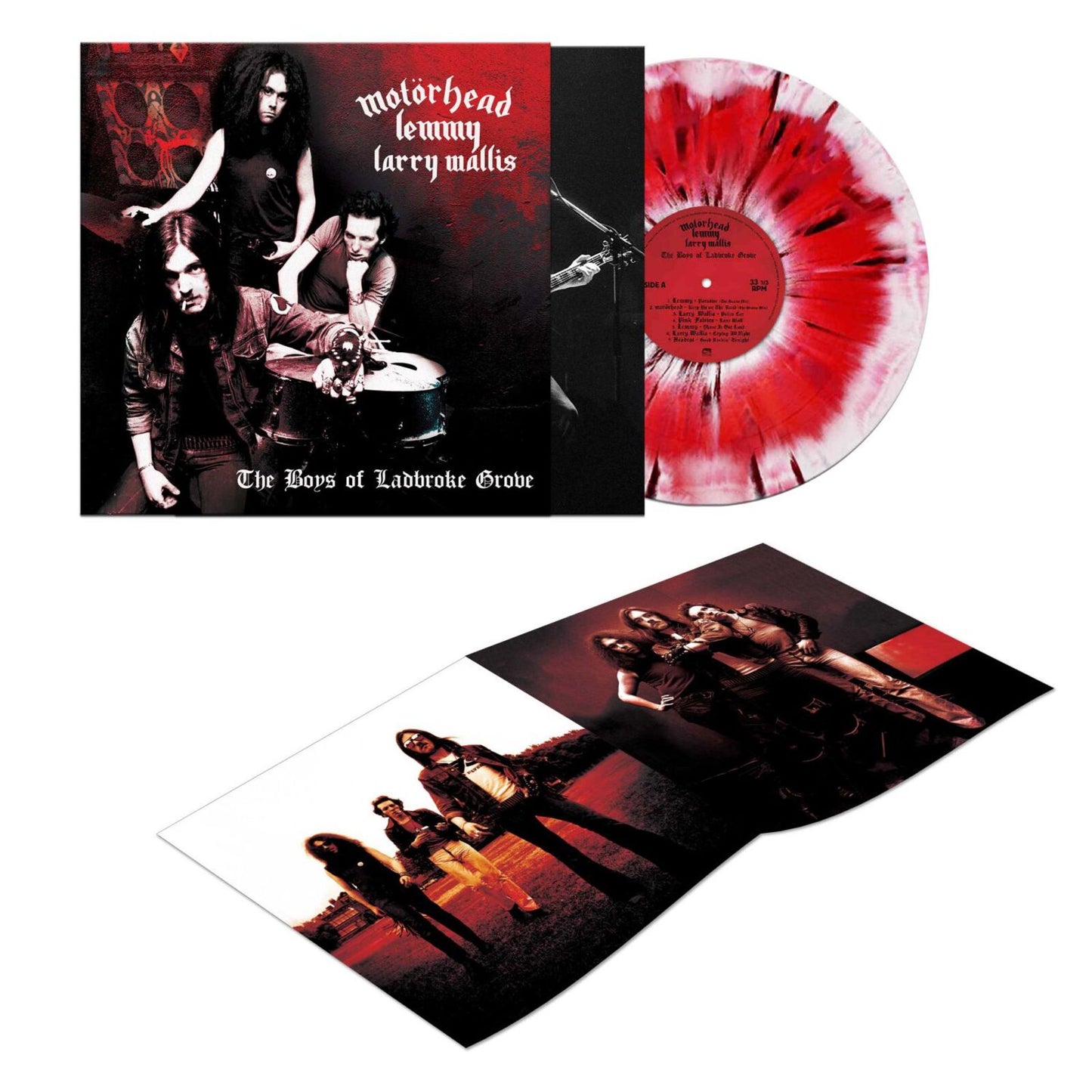 Vinyl record, album cover, and gatefold sleeve for Motorhead's Boys of Ladbroke Grove.