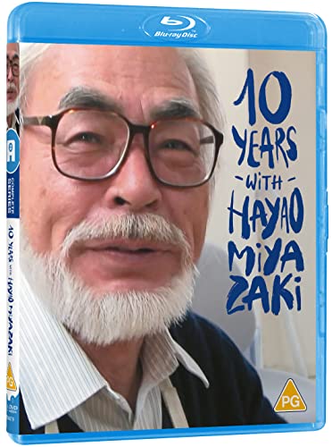 Blu-ray cover featuring a portrait of Hayao Miyazaki with glasses and beard.