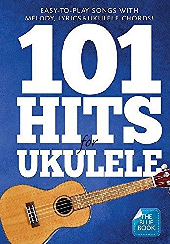 Blue ukulele songbook cover with large white text: "101 Hits for Ukulele".
