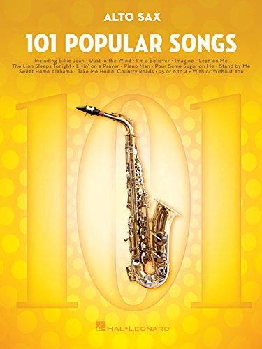 Sheet music book cover featuring a golden alto saxophone and large “101” text.