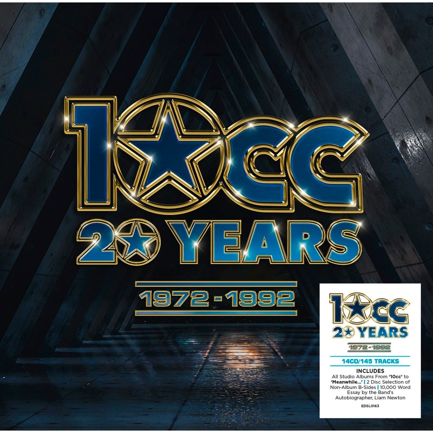 10cc "20 Years: 1972-1992" CD cover with blue and gold lettering.