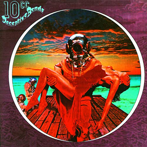 Album cover: diver holding a person on a wooden dock.