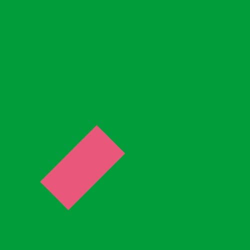 CD cover with solid green background and angled pink rectangle.