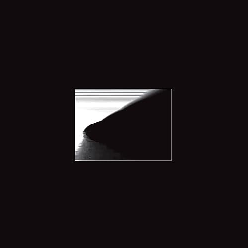 Black and white abstract album cover with a distorted landscape.
