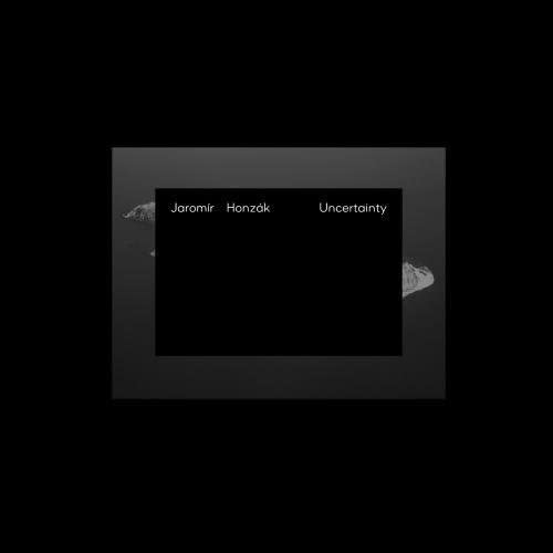 CD cover for "Uncertainty" by Honzák and Hoang, mostly black with gray edges.