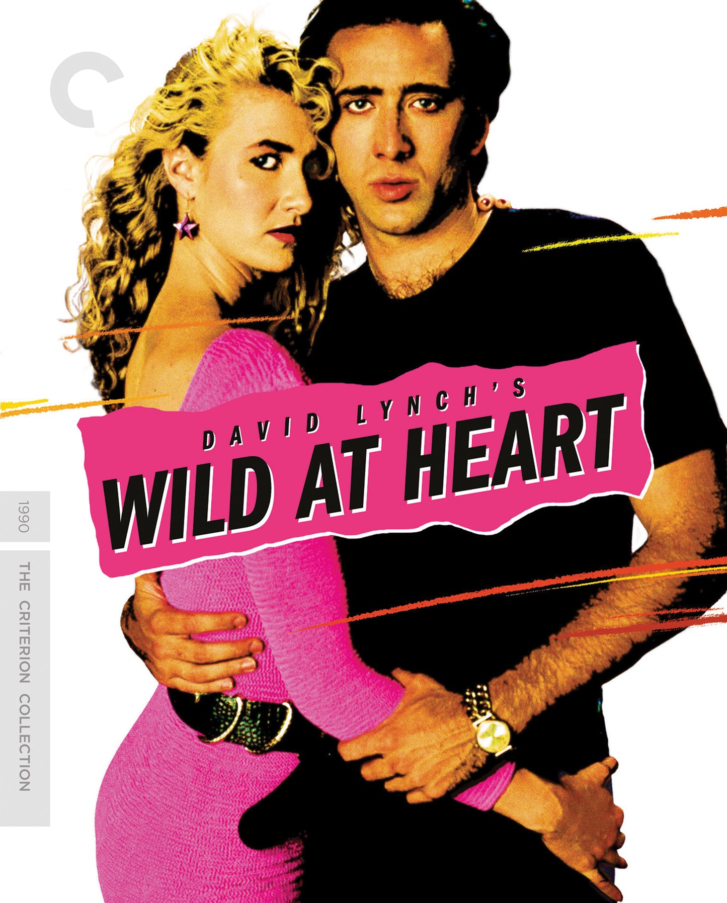 “Wild at Heart” Blu-ray cover featuring a couple embracing, pink and black design.