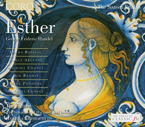 CD cover for Handel’s “Esther” featuring a portrait of a woman.