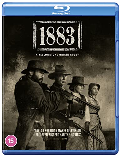 1883" Season 1 Blu-ray cover featuring figures with guns in a Western landscape.