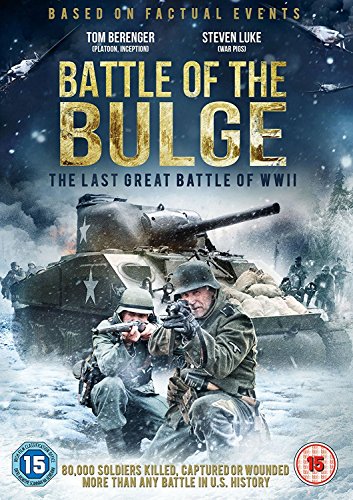 DVD cover for "Battle of the Bulge" with soldiers and tank in snowy scene.