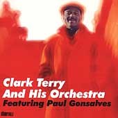 CD cover: portrait of Paul Gonsalves in red, with text "Clark Terry and His Orchestra".