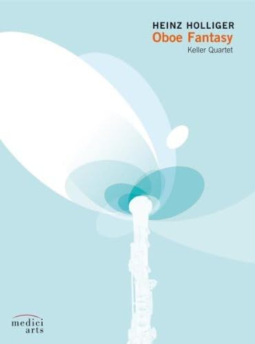 DVD cover for "Oboe Fantasy" featuring an oboe and abstract blue shapes.