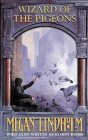 Book cover: a shadowy figure with pigeons in a misty city.
