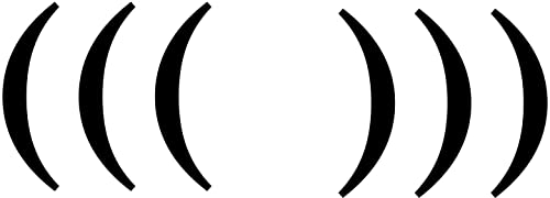 Black curved brackets arranged in a circular pattern on a white background.