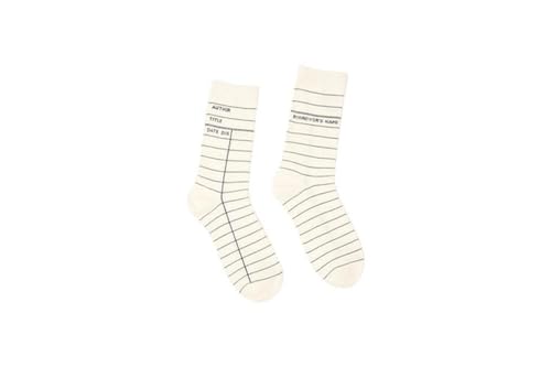 Library Card (White) Socks - Large