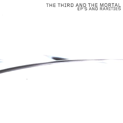 CD cover with white background, abstract dark curved lines, and text in the corner.