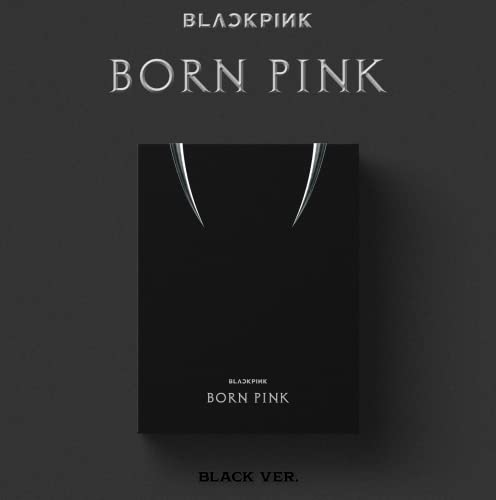 Blackpink “Born Pink” album cover, black version, with silver logo details.