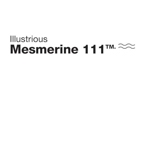 White background with black text: "Illustrious Mesmerine 111" and a wave symbol.