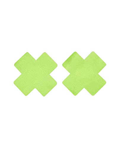 Fever Cross Nipple Pasties, Lime