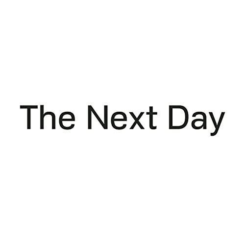 David Bowie’s “The Next Day” album cover with black text on white.