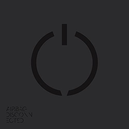 Dark gray CD cover with a minimalist power-off symbol and text.