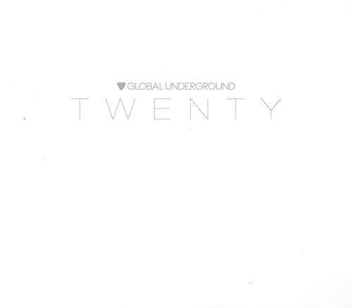 White CD cover with grey text reading "Global Underground Twenty".