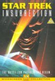 DVD cover for Star Trek: Insurrection with spaceships and a yellow beam.