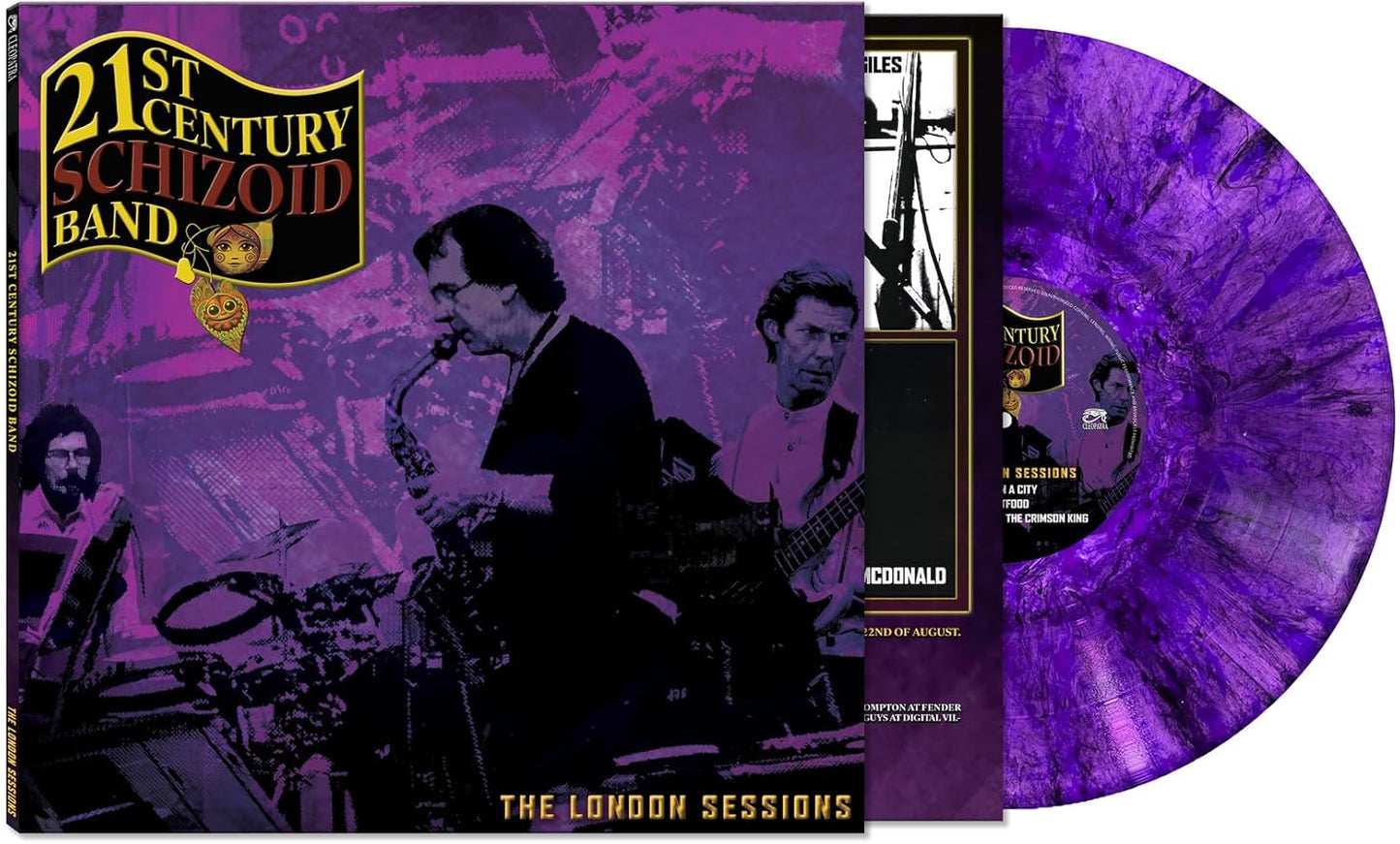 Purple vinyl record of 21st Century Schizoid Band’s “The London Sessions.”