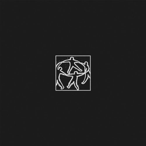 Black album cover with white line drawing of figures in a circle.