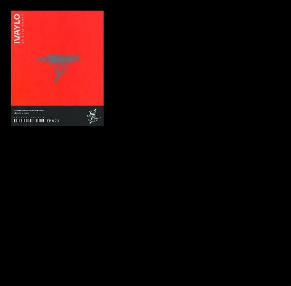 Red vinyl record cover with abstract silver shape and white text.
