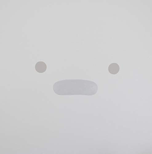 White vinyl record with abstract, minimalist face-like shapes.