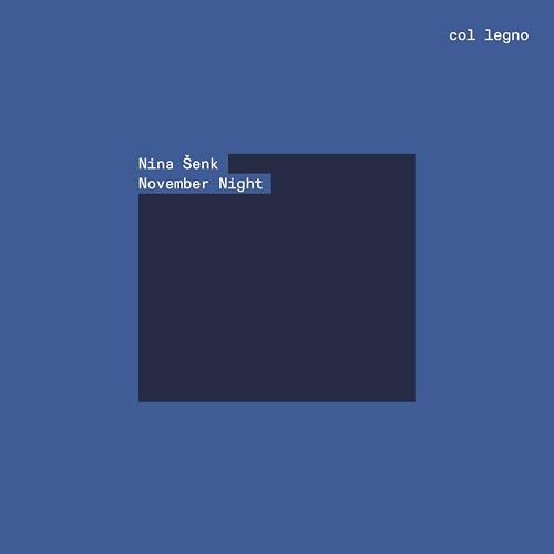 CD cover for Nina Šenk’s “November Night” with blue and dark squares.