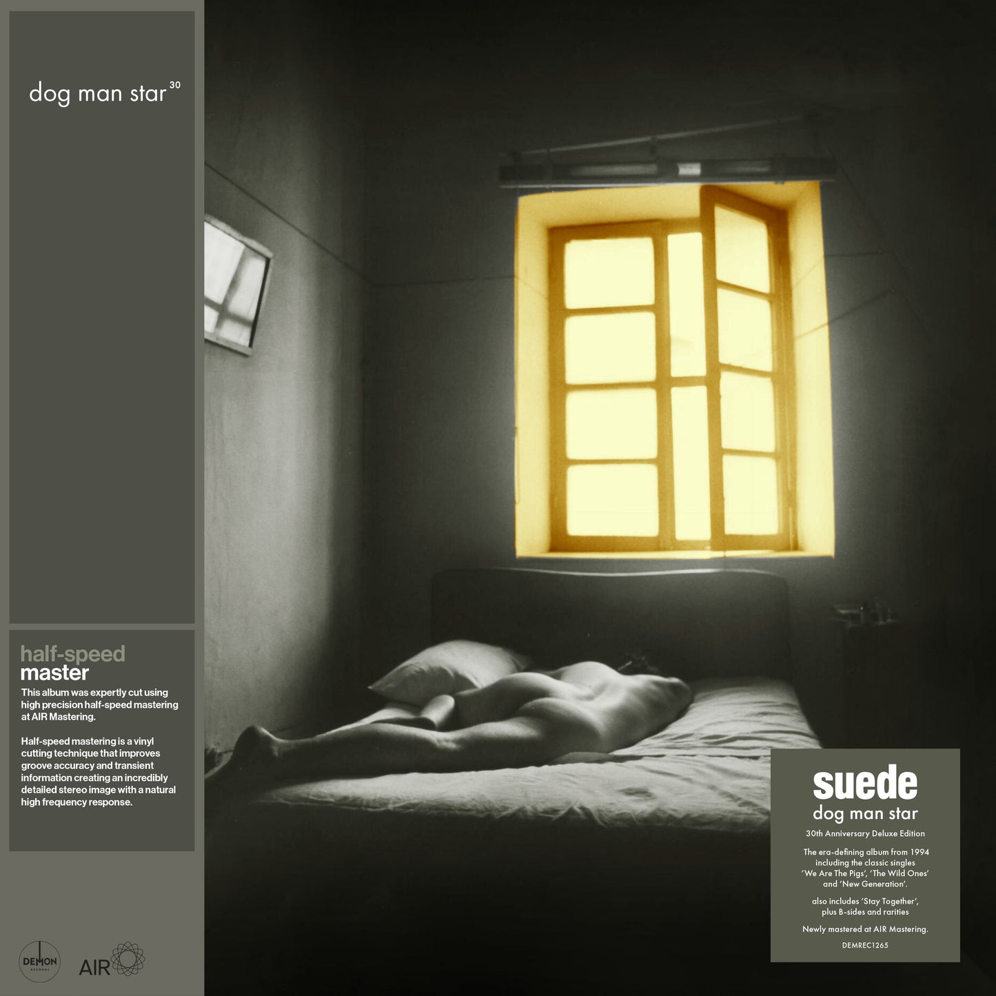 Suede’s “Dog Man Star” vinyl album cover: a bedroom scene with a bed.