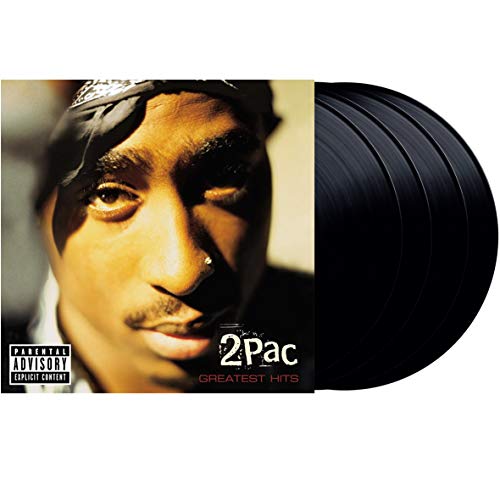 2Pac “Greatest Hits” vinyl record with portrait cover art.