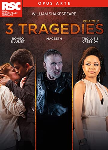 DVD cover for “3 Tragedies, Volume 2” featuring Shakespearean actors.