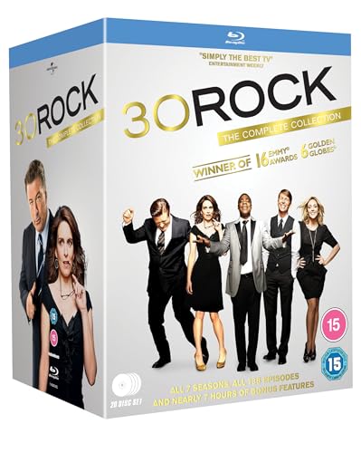 30 Rock" Blu-ray box set featuring the show's main cast members.