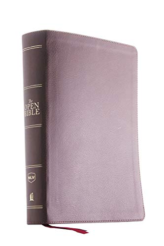 NKJV, Open Bible, Leathersoft, Brown, Red Letter Edition, Comfort Print: Complete Reference System