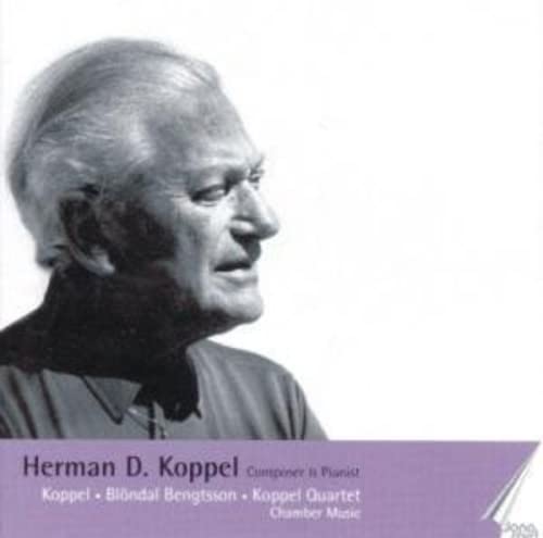Black and white portrait of composer Herman D. Koppel on CD cover.