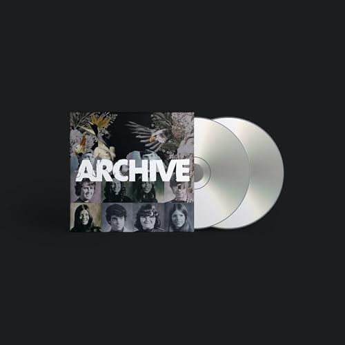 CD case with black and white portraits, and two silver discs.