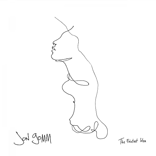 White album cover with a continuous line drawing of a face in profile.