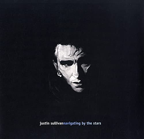 Dark portrait of a man with an earring, album cover art.