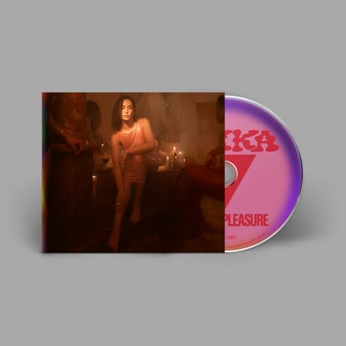 CD cover featuring a woman in a pink dress, with a pink disc beside it.