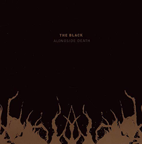 Dark album cover with text “The Black - Alongside Death” and abstract shapes.
