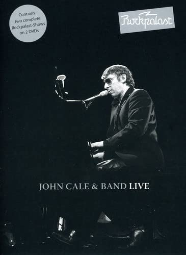 John Cale at a piano, black and white DVD cover image.