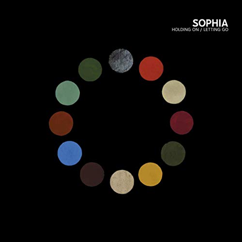 Sophia album cover: black background with a circle of colored dots.