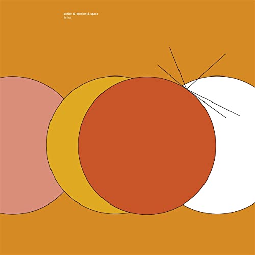 Abstract album cover with overlapping colored circles on an orange background with thin lines.