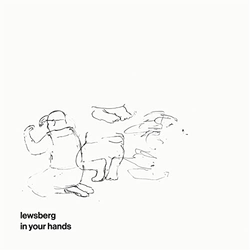 Sketch of a person with a dog, album cover for Lewsberg’s “In Your Hands”.