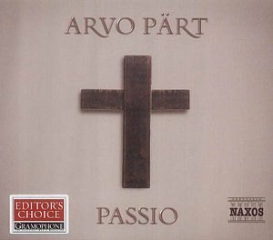 CD cover for Arvo Pärt’s “Passio” featuring a wooden crucifix.