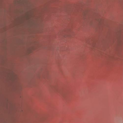 Red abstract vinyl record cover with blurred, textured brushstrokes.