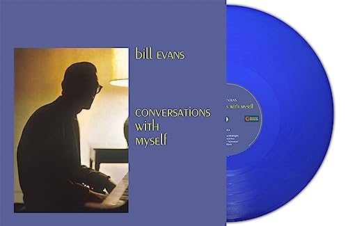 Blue vinyl record of Bill Evans’ “Conversations With Myself” album.