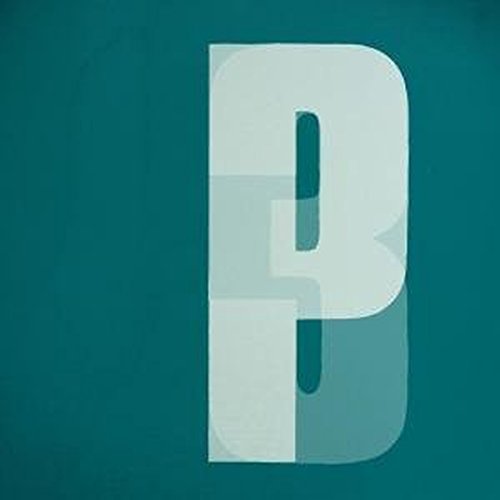 Teal background with a layered, translucent letter “P” graphic.